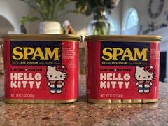 SPAM Hello Kitty Limited Edition 25% Less Sodium Pork 12 oz Cans (2 Pack)