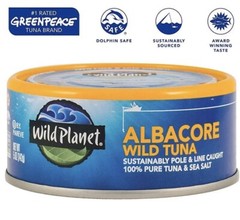6 Wild Planet ALBACORE WILD TUNA +Sea Salt Sustainably Pole & Line Caught BB2025