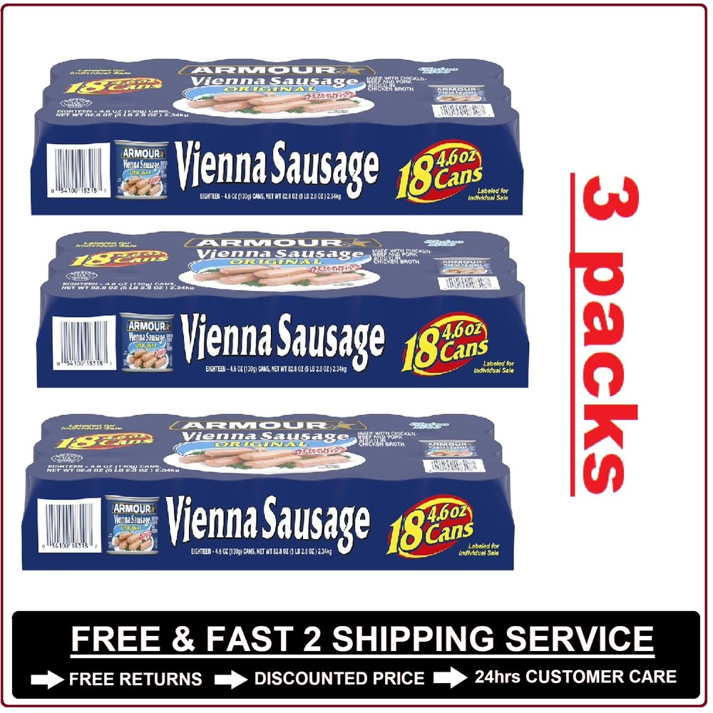3 Pack – Armour Vienna Sausage 4.6 oz., 18 ct.