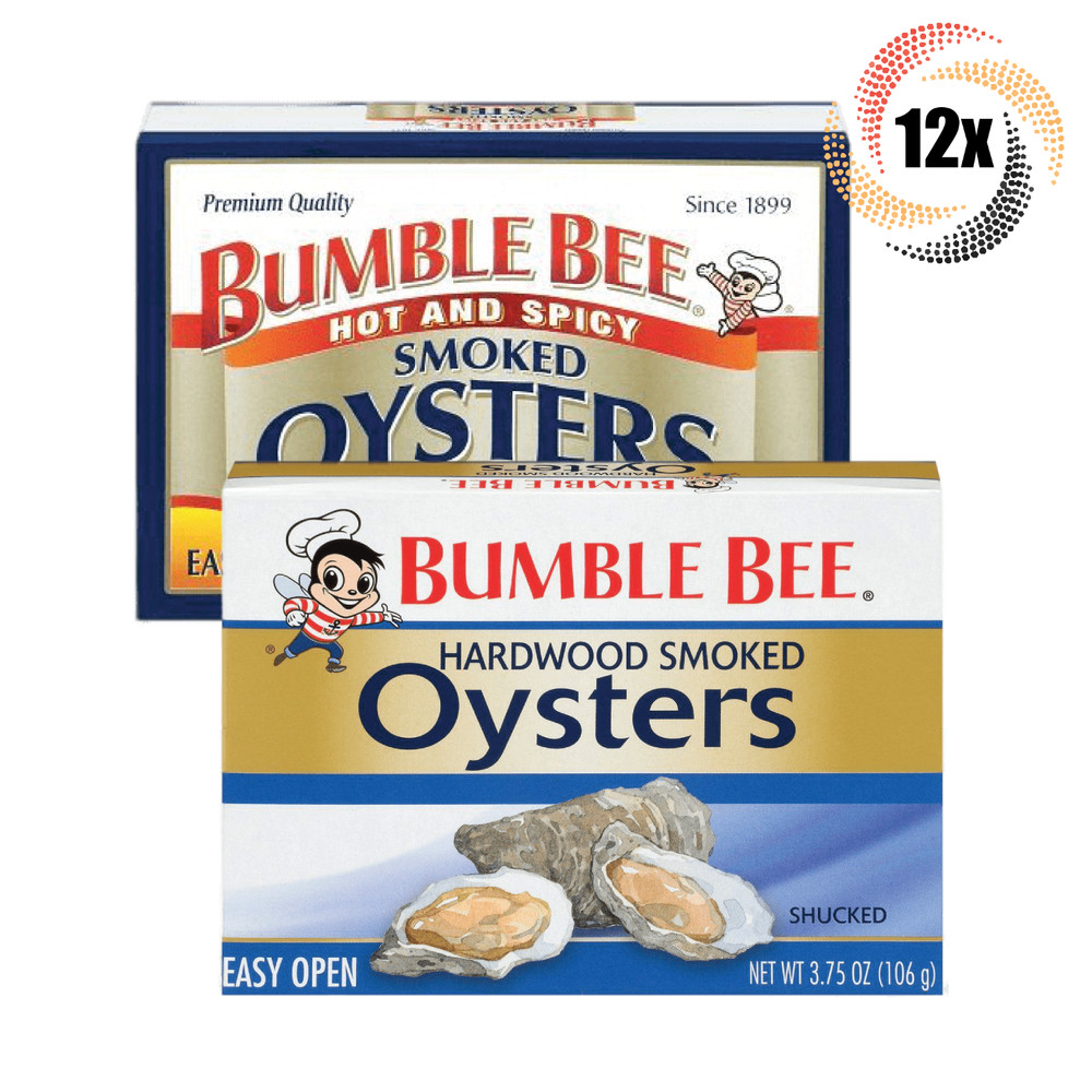12x Pack Bumble Bee Variety Smoked Oyster | 3.75oz | Easy Open Can | Mix & Match