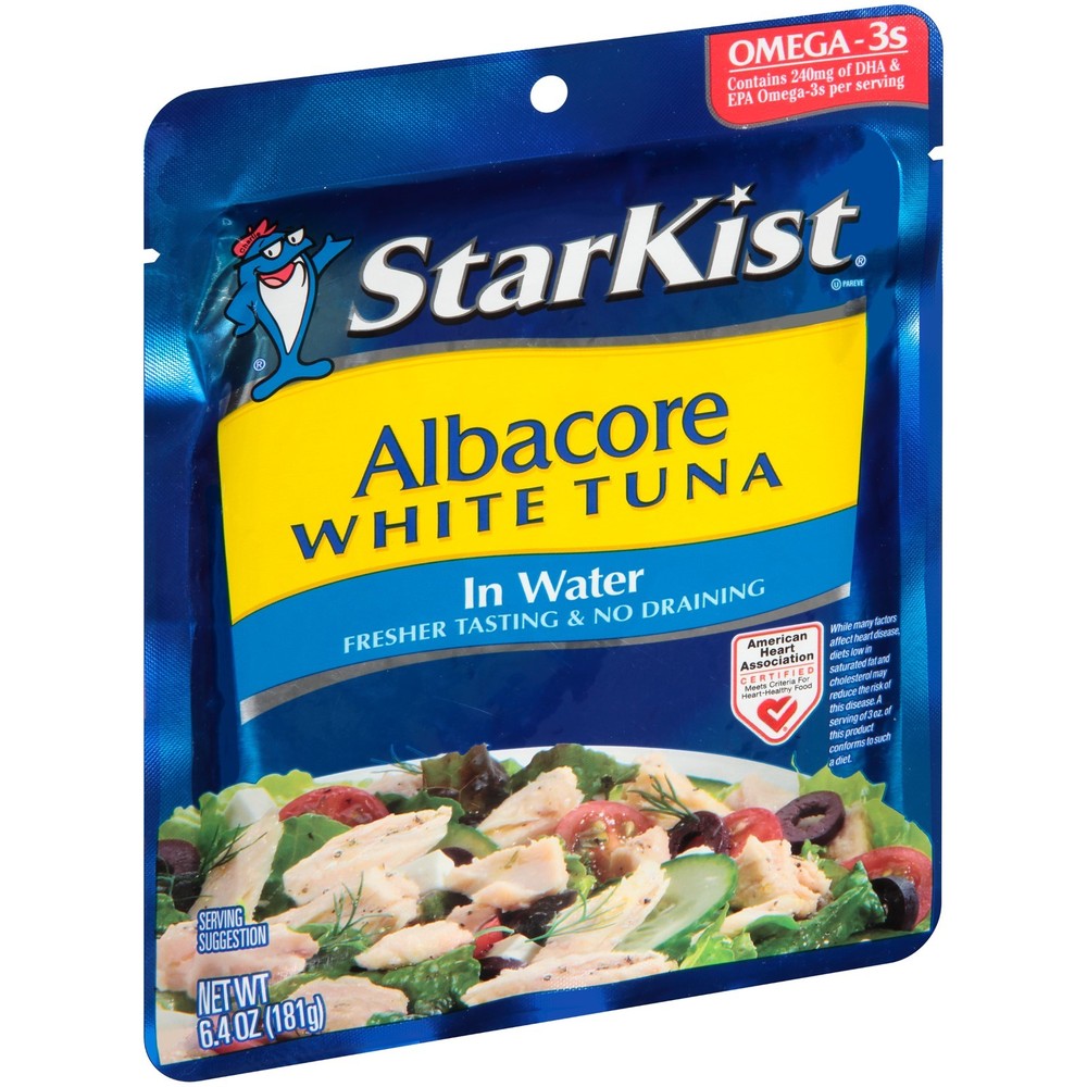 STARKIST ALBACORE WHITE TUNA POUCH IN WATER -6.4oz PCH, PACK OF 2