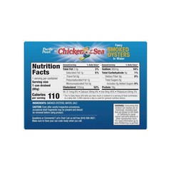 Fancy Smoked Oysters in Water 3.75 oz Pack of 12