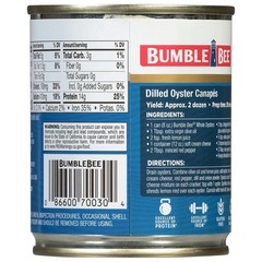 (4 Pack) Whole Canned Oysters, Shelf Stable, 8Oz Can