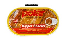 (6 pack) MW Polar Smoked Boneless Herring Kipper Snacks, 3.53 oz Can