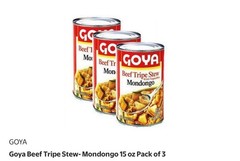 Goya Beef Tripe Stew-Mondongo 3 Pack – 15 oz Can Listo para Comer Free Delivery