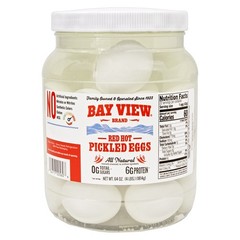 Bay View Brand Pickled Eggs 36 Ounce Plastic Jar Bar Tavern Food (2 Pack)
