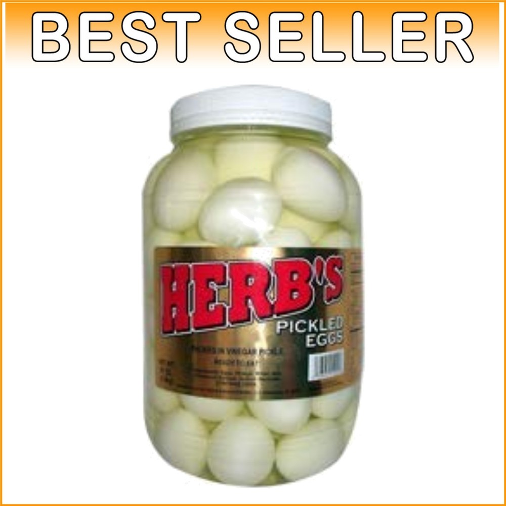 Gallon Size Herb’s Pickled Eggs – Whole Eggs in Flavorful Vinegar Brine