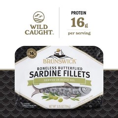 Brunswick Sardines in Olive Oil, 3.75 oz Can – Wild Caught Sardines – 17g Pro…
