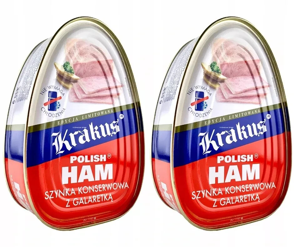 2 x KRAKUS Polish Premium Canned Ham Preserved Meat 455 g (1 Lb) each