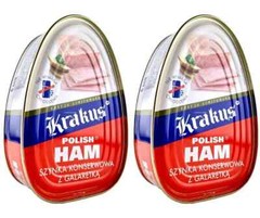 2 x KRAKUS Polish Premium Canned Ham Preserved Meat 455 g (1 Lb) each