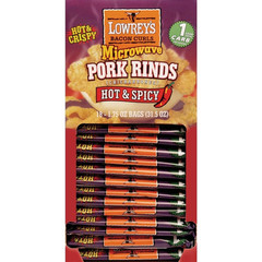 Hot and Spicy Microwave Pork Rinds 1.75 Oz. Packet – Case Of: 18;18