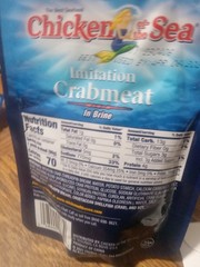 FOOD Imitation Crabmeat in Brine, 3.53 oz. Lot of 6, Chicken Of The Sea