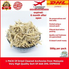 1 Pack 500g Dried Cleaned Anchovies Malaysia HighQuality Sort Of AAA DHLEXPRESS