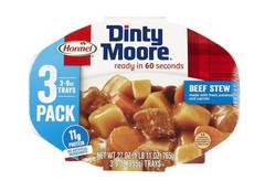 DINTY MOORE Beef Stew, Shelf-Stable, 12 Grams Protein, 9 oz Plastic Microwaveabl