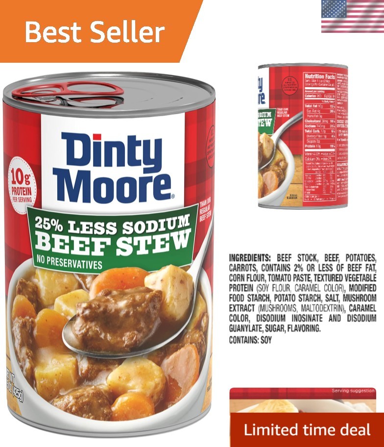 Family-Size Beef Stew 12-Pack, 25% Less Sodium—Wholesome Dinner in 15 oz Cans