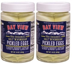 Bay View The Original Salt ‘n Vinegar Pickled Eggs Gluten Free, 16 oz (2 Jars)