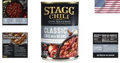 Classic Chili with Beans, 15 oz – Pack of 12 Cans for Flavorful Meals