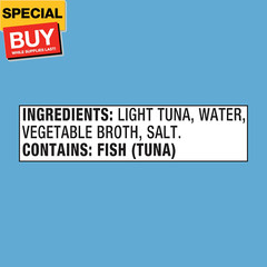 Chunk Light Tuna in Water, 5 oz (4 Pack) Canned Tuna Fish, Wild Caught, Gluten F