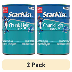 (2 pack) StarKist Chunk Light Tuna in Water, 20g Protein, 5 oz, 4 Can…..