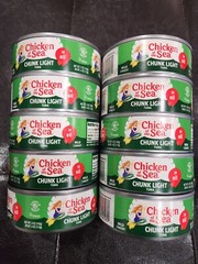 10 PACK CHICKEN OF THE SEA CHUNK LIGHT TUNA IN OIL 0.5 OZ EACH NEW 10/2024