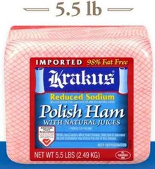 Krakus Imported Polish Boiled Deli HALF Ham ONLY 5.5lb !! US SELLER !!