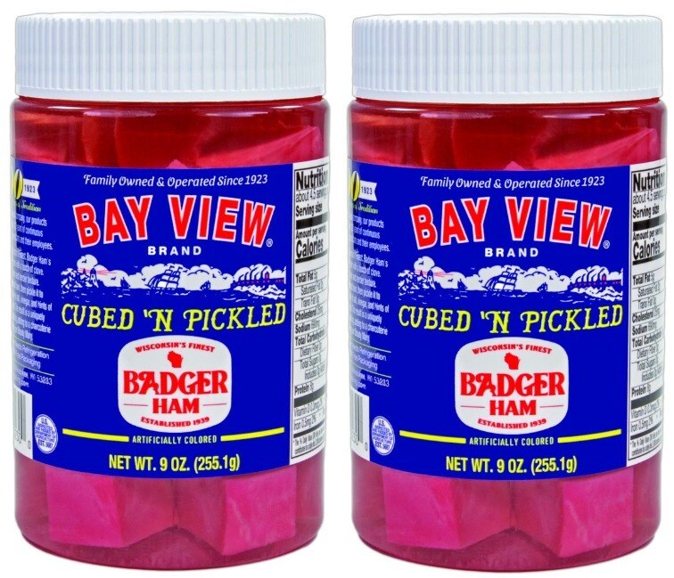 Bay View Cubed ‘n Pickled Badger Ham, 9 oz (2 Jars)