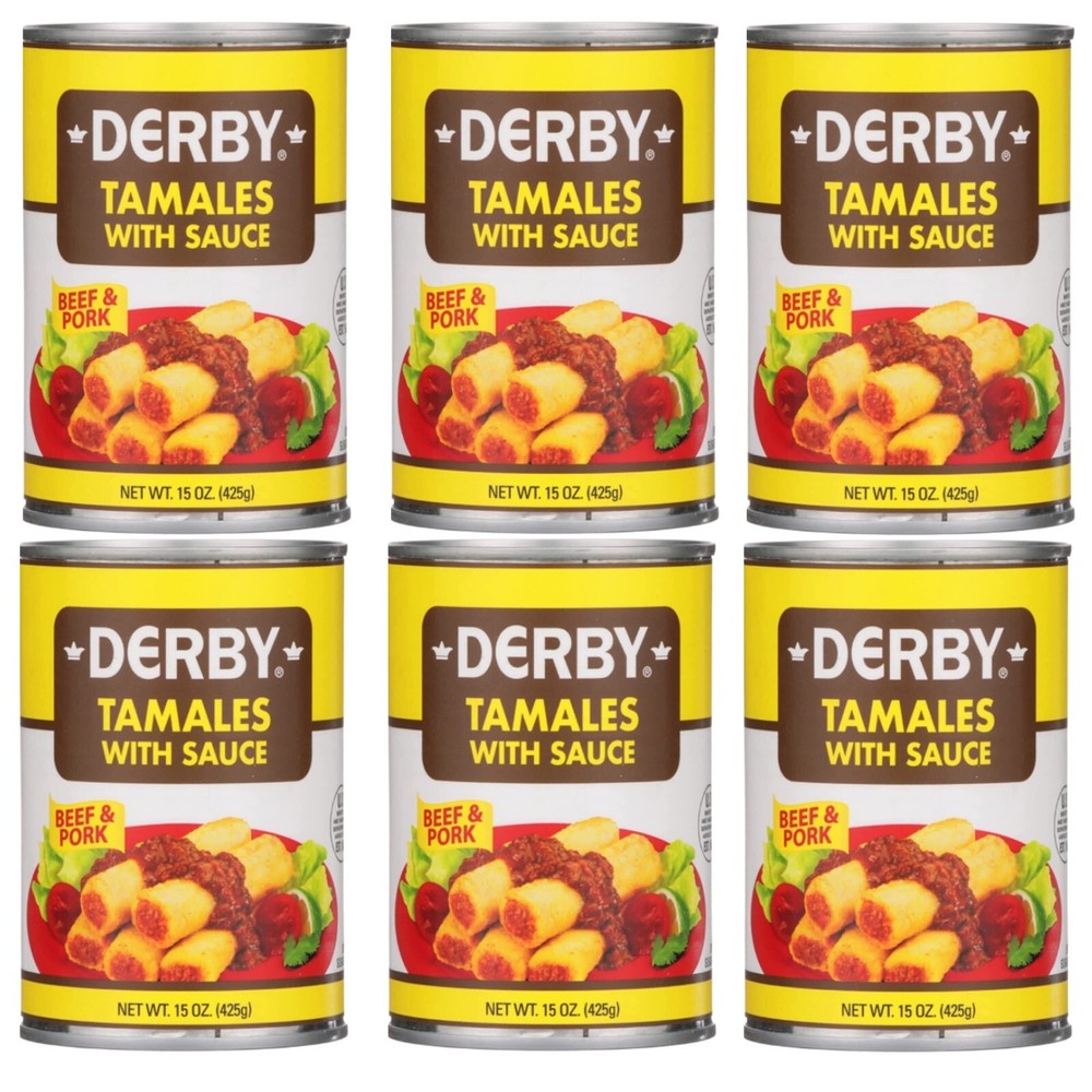 La Preferida Canned Derby Tamales with Sauce (6 Cans)