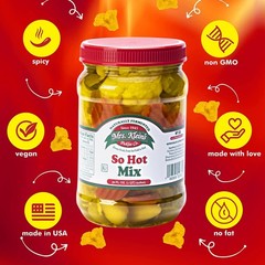 32 Oz Fresh Pickled Vegetables – Spicy Cauliflower, Carrots & Hot Peppers, Vegan