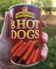 8 Hot Dogs in Brine Canned, 10 cans +1 obnoxiously large cult leader T-Shirt