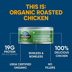 Wild Planet Organic Roasted Chicken Breast with Sea Salt, 5 oz Can