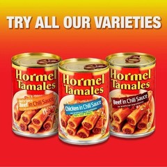 HORMEL Beef Tamales in Chili Sauce, Shelf Stable, 15 Oz Steel Can, (4 pack)