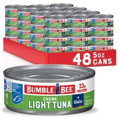 Bumble Bee Chunk Light Tuna in Water, 5 oz Cans (Pack of 48) – Wild Caught Tuna