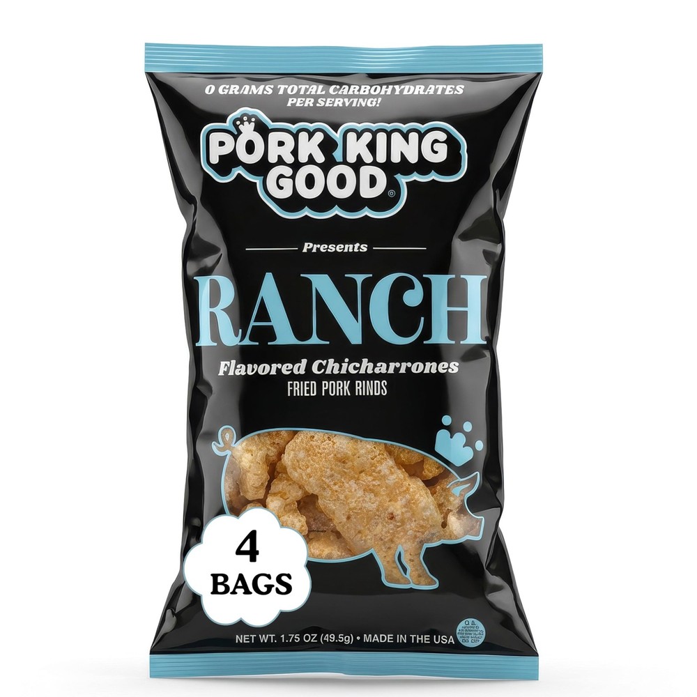 Ranch Pork Rinds Chicharrones 4 Pack Keto Snacks
