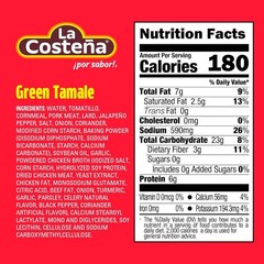 La Costeña Green Tamales – Made with Pork, Green Sauce & Masa Corn Meal -12 Pack