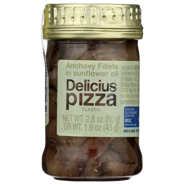 4-Pack Delicius Pizza Classic Anchovy Fillets in Sunflower Oil 2.8 oz | 80 g