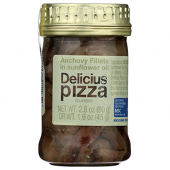 4-Pack Delicius Pizza Classic Anchovy Fillets in Sunflower Oil 2.8 oz | 80 g
