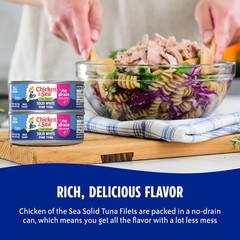 Chicken of the Sea Wild Caught Low Sodium Solid White Pure Albacore, No Drain…