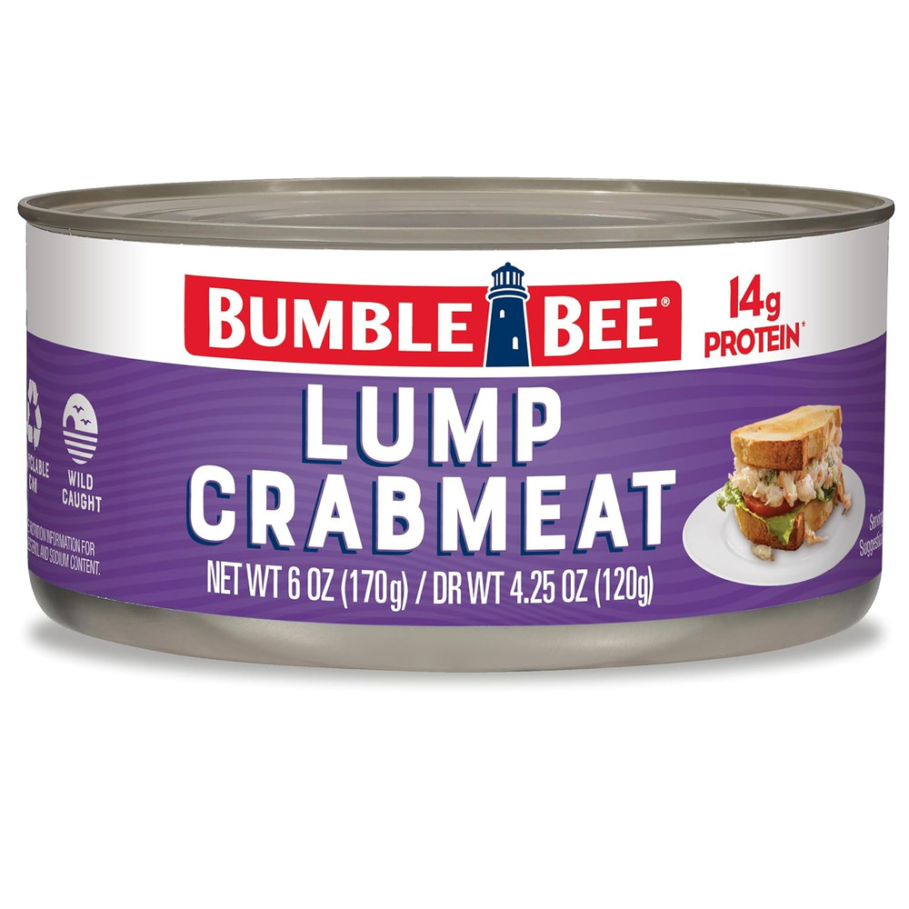 Lump Crab Meat, 6 Oz Can – 14G Protein & 1G Carb per Serving – Wild Caught, Smal