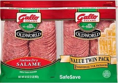 TWIN Pack Gallo Italian Dry Salame Salami Deli Thin Sliced (Total 32oz)*