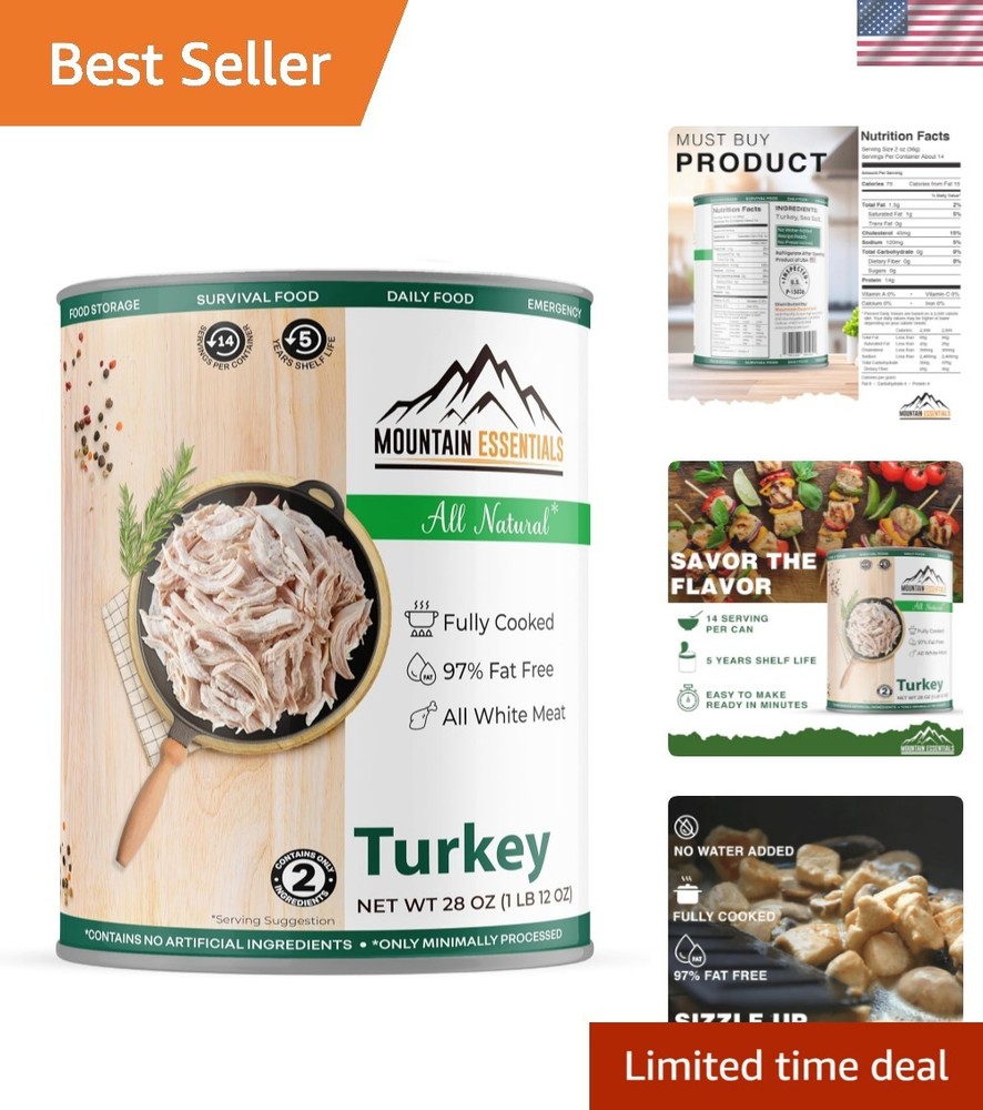Delicious All Natural Canned Turkey 28 Oz – Perfect for Meals & Emergency Prep
