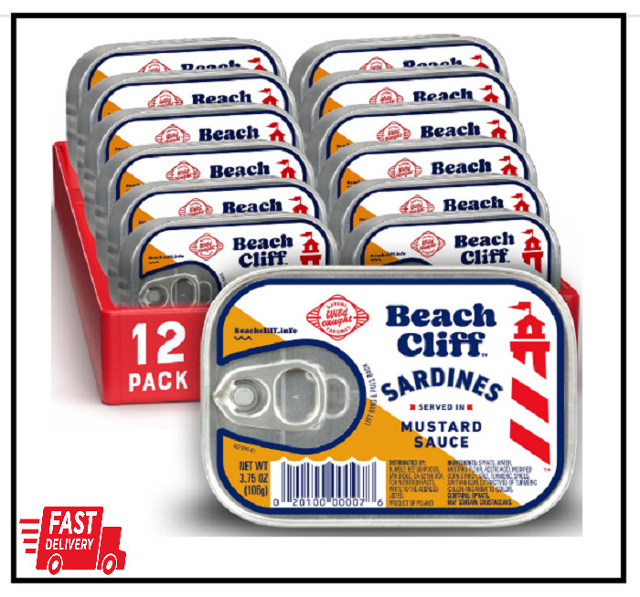 Wild Caught Sardines in Mustard Sauce, 3.75 Oz Can (Pack of 12) – 18G Protein