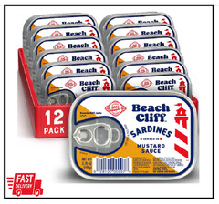 Wild Caught Sardines in Mustard Sauce, 3.75 Oz Can (Pack of 12) – 18G Protein