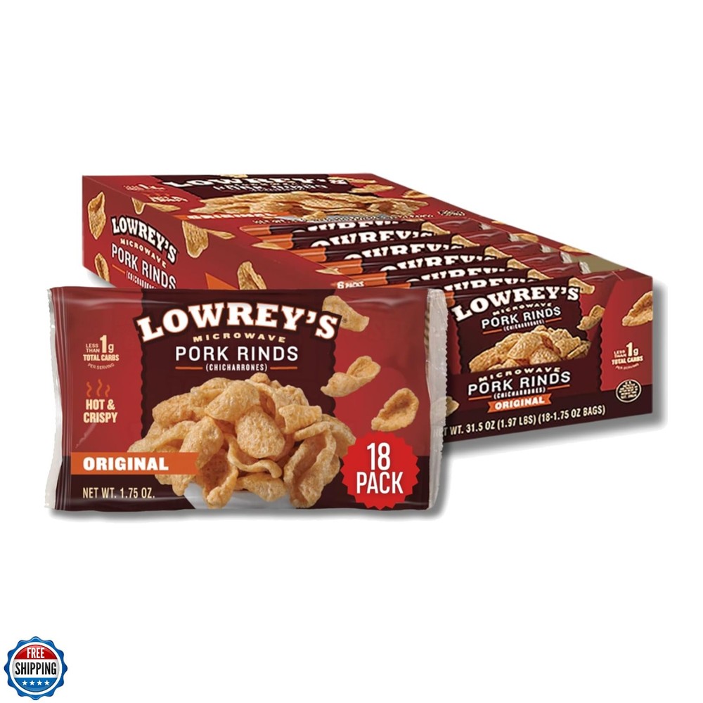 Deliciously Crispy 1.75 Oz Microwave Pork Rinds – Flavor, 18 Count Pack