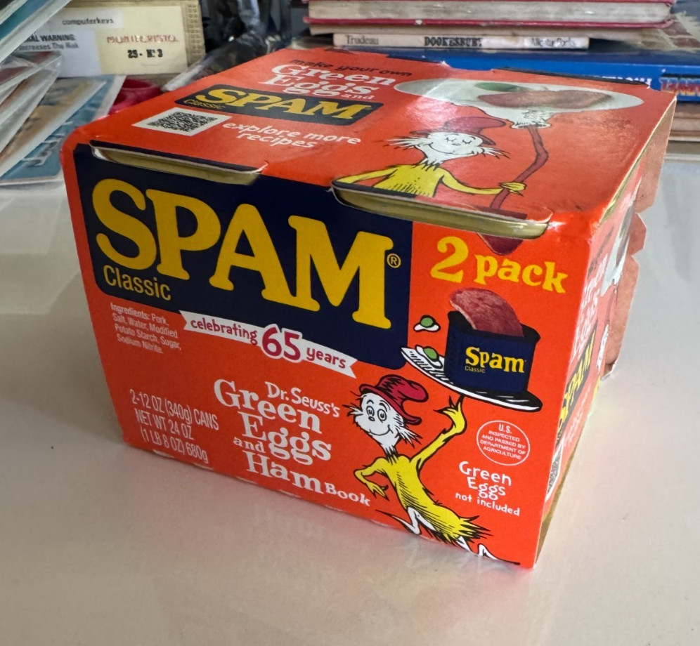 Green Eggs & Ham SPAM Limited Edition (Two 12oz Cans) (6/2028) FREE SHIPPING!