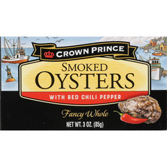 Crown Prince Smoked Oysters with Red Chili Pepper 3 oz Can