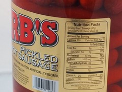 Spicy Pickled Sausage – 1 Gallon Jar, 39 Count, Beef & Chicken, No Pork