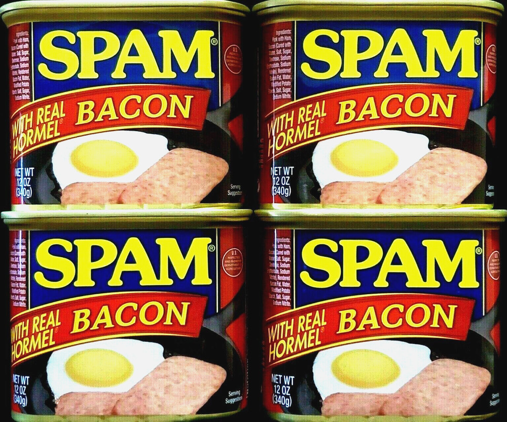 Spam Bacon Luncheon Meat 12 oz ( Pack of 4 )