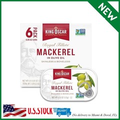 King Oscar Mackerel in Olive Oil, 4.05 Ounce Can (Pack of 6, Packaging May Vary)