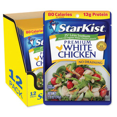 Less Sodium Premium White Chicken – 2.6 oz Pouch (Pack of 12)
