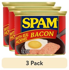 (3 Packs) Luncheon Meat with Real Bacon, 12 oz Aluminum Cans, Canned Meat